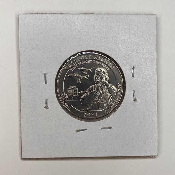 2021 D TUSKEGEE AIRMEN (ALABAMA) NATIONAL PARKS UNCIRCULATED QUARTER - Picture 1 of 2
